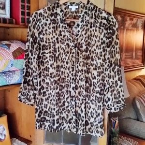 Final Price Leopard Print Blouse by Charter Club